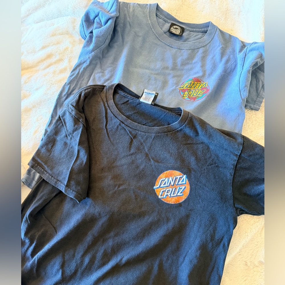 Santa Cruz Skateboards Kids' Tees in Blue and Black